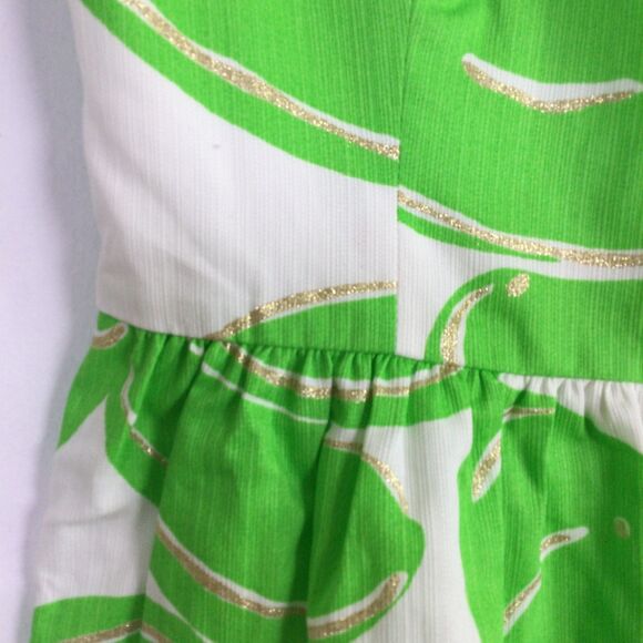 Lilly Pulitzer Womens Dress Lottie Stinger Strapless Mini Green White Size 4 - Picture 6 of 16
